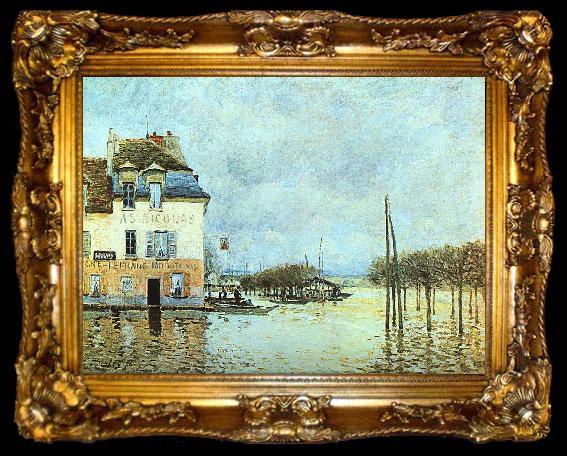 framed  Alfred Sisley Flood at Pont-Marley, ta009-2
